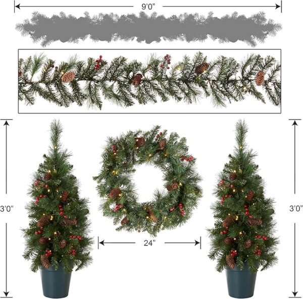 5 LED Lights Holiday Christmas 4-Piece Set