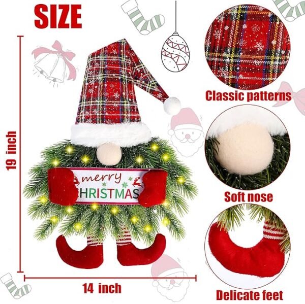 Sggvecsy Lights Santa Gnome Hanging Sign