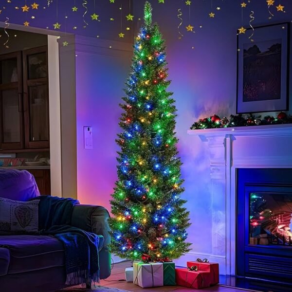 TURNMEON 6 Ft Prelit Pencil Tree Fraser