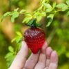KRISININE Glass Red Strawberry Figurine Crystal Fruit Collectibles Art Glass