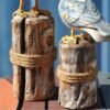 OECECR 2Pcs Wooden Seagull Figurine Vintage Nautical Sea Bird