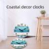 CHYLIN Beach Themed Blue Wall Clocks Battery Operated Silent Non-Ticking