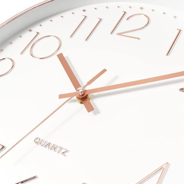 Foxtop Modern Wall Clock 12 Inch Non-Ticking Silent Battery