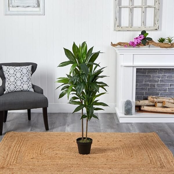 5 Real Touch Leaves Artificial Dracaena Plant, 4ft