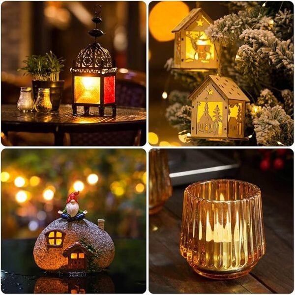 cridoz 2000 Pieces Artificial Rose Petals with 24 Pieces LED Tea Lights Candles