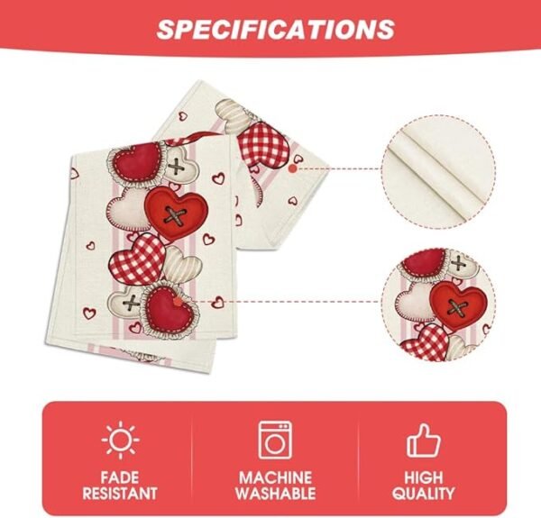 Artoid Mode Heart-Shaped Buttons Table Runner 13x72 Inch