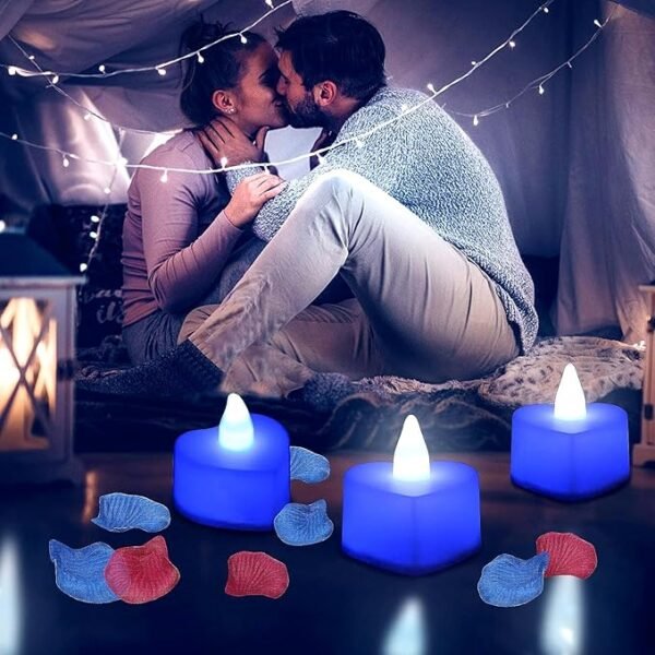 Pyrrhiax, 2000 Pieces Artificial Rose Petals and 24 Pieces LED Tea Lights Candles