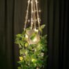 Hanging Planter with Lights Indoor Macrame Plant Hanger