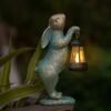 MININOVA Garden Statues Rabbit with Solar Lantern