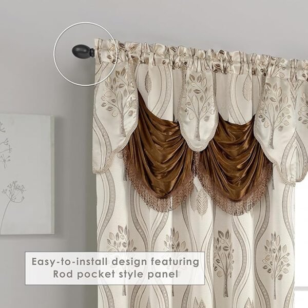 Elegant Comfort  Set with Attached Valance and Backing 54" X 84 inch