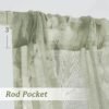 FMFUNCTEX  Linen Sheer Curtains for Bedroom, Sage Green Blossom Print Curtains 84 Inches