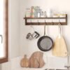 Wall Hooks with Shelf 28.9 Inch Length Entryway Wall Hanging Shelf Wood