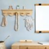 Pinkunn Nursery Floating Shelves with Hooks for Wall Book Shelves Wood