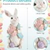 iStatue Easter Bunnies, 2 Resin 5'' Bunny Figurines