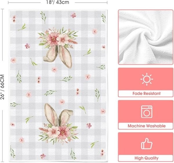 5 Artoid Mode Easter Bunny Kitchen Dish Towels, 18 x 26 Inch
