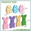CRCZK 7PCS Wood Bunny Peeps Easter Eggs Tiered Tray Decor