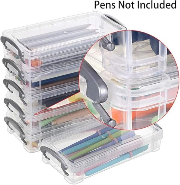 BTSKY Large Capacity Pencil Box (6 Pack Clear)