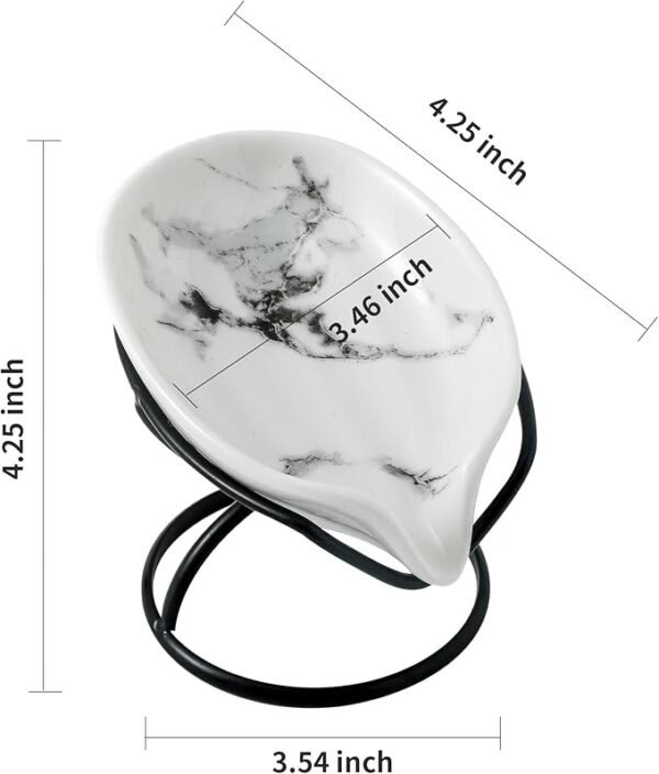 Dobbyby Leaf-Shaped Soap Dish – Premium Ceramic Soap Bar Holder with Self-Drainage System