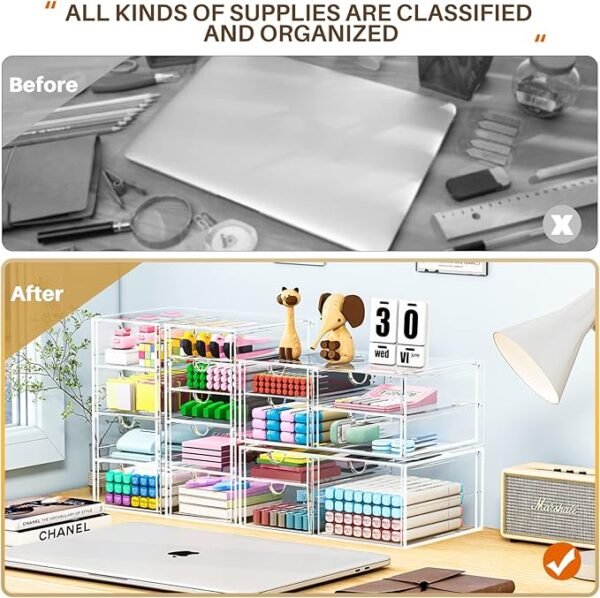 Caktraie Makeup Organizer With 16 Drawers, 4 Pcs