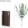 2 Pack Wood Wall Planter Vase with Artificial Eucalyptus Farmhouse Wall Hanging Decor