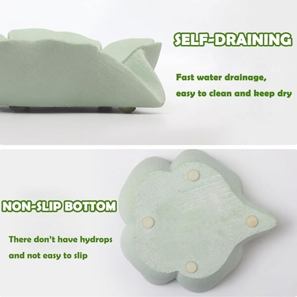 HINUGO Soap Dish Soap Holder Self-Draining Soap Dish, Resin Bar Soap Holder