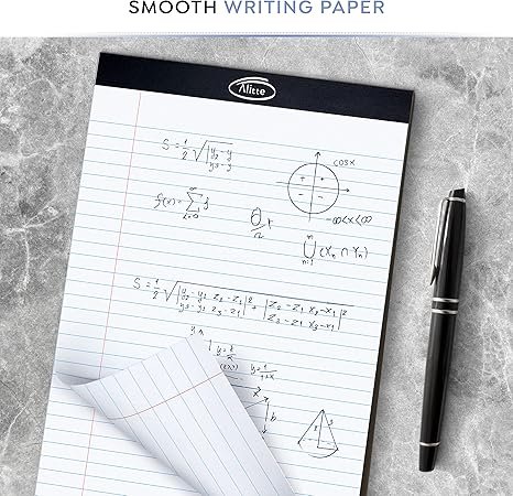 Alitte Legal Notepads 8.5 x 11, Pack of 12 ,50 Sheets Per Notebook