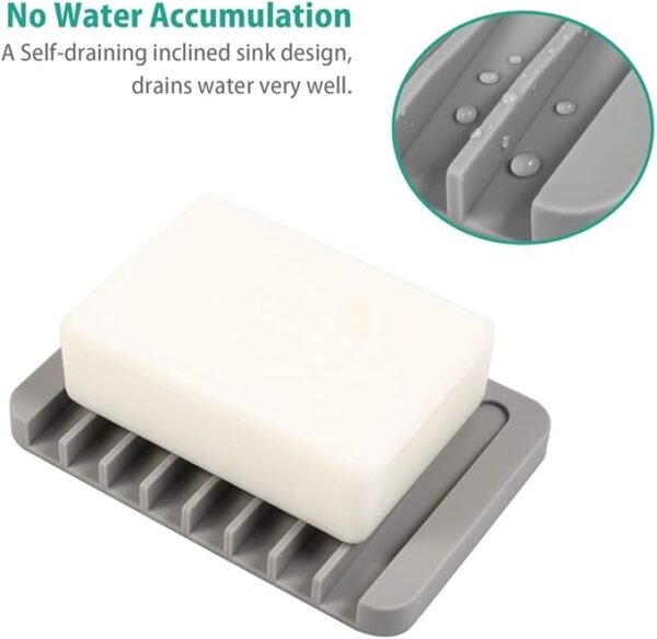 EOYCPM 3PCS Self Draining Soap Holder, Premium Silicone Soap Dish
