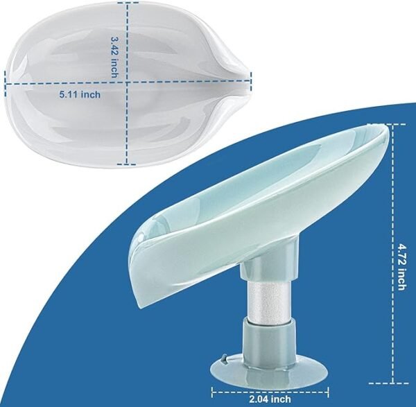 LBshmao-D 2 Pack Soap Holder Leaf-Shape Self Draining Soap Dish Holder