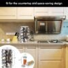 EBIZ&TECH 20-Jar Stainless Steel Rotating Spice Rack with Non-Slip Base