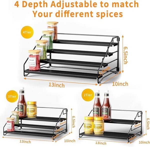 Spice Rack Organizer for Cabinet Pantry,4 Tier