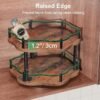 HKWOTINHA Lazy Susan Spice Rack Organizer - 2 Tier Wood Turntable for Countertop Cabinet Pantry Kitchen Storage 10 Inch