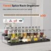 INVOCOO Expandable Spice Rack Organizer for Cabinet - 3 Tier Adjustable