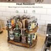 Lazy Susan Organizer Spice Rack Height Adjustable Rotating Lazy Turntable Spice Organization for Cabinet