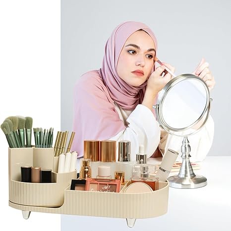 Makeup Organizer Countertop Rotating Makeup Organizer for Vanity Large Capacity Cosmetic Display