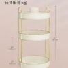 SONGMICS Makeup Organizer, 3-Tier Round Rotating Skincare Organizer Countertop