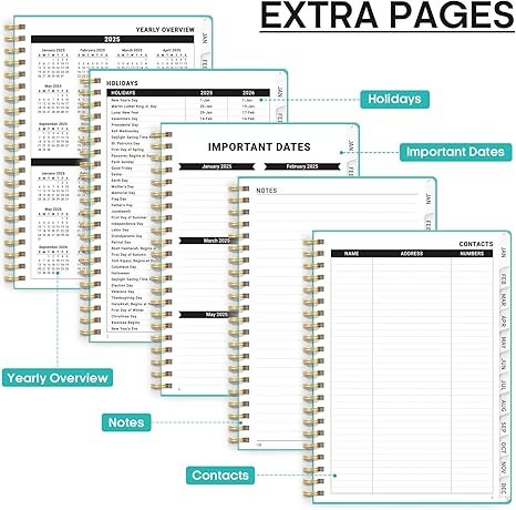 2025 Planner - Weekly and Monthly Planner Spiral Bound, January 2025
