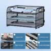 NCXTKJ 3-Tier Letter Tray Paper Organizer with Handle, Black