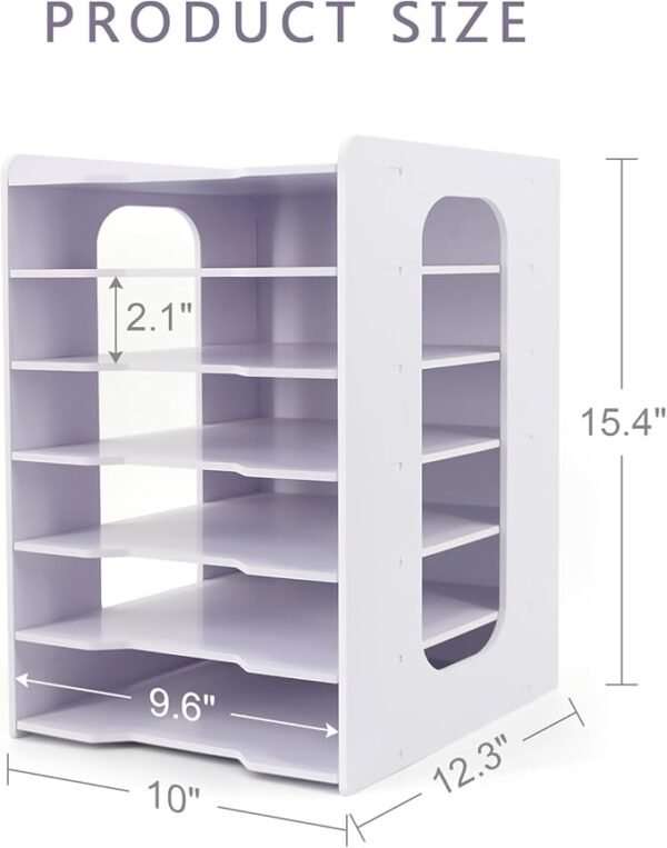 SONGWAY Multifunctional 7 Tier Vertical File Holder, White