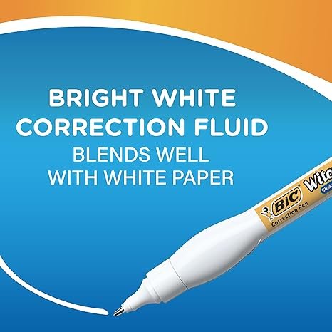 BIC Wite-Out Brand Shake 'n Squeeze Correction Pen, 8 ML,4-Count Pack