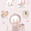 Vlando Musical Jewelry Box for Girls, Small Kid Music Box with Ballerina for Birthday Bedroom Decor