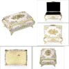 ELLDOO Vintage Music Box, Beige Metal Musical Jewelry Box Keepsake Box