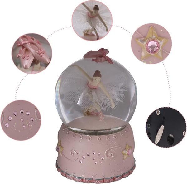 Swan Lake Music Box Ballerina Color Changing Lights Handpainted Dancing Ballerina