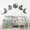 5 Pieces Moon Phase Wall Decor Boho Hanging Moon Phase Nordic Wood Wall Art