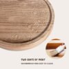 Round Decorative Tray Wood Bathroom Counter Organizer