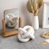 Wood Chain Link Decor 3 Link Wood Knot Decor Hand Carved Coffee Table Decor