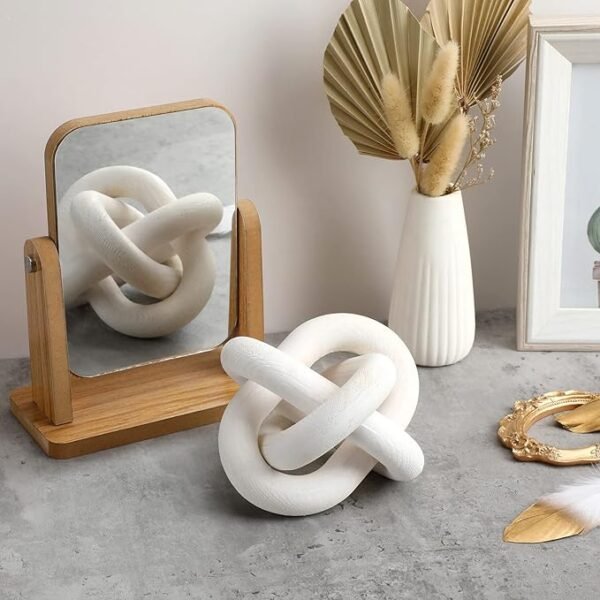 Wood Chain Link Decor 3 Link Wood Knot Decor Hand Carved Coffee Table Decor