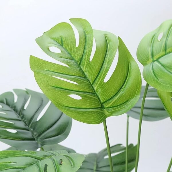 Artificial Monstera Deliciosa Plant 21 Inch, Fake Tropical Palm Tree