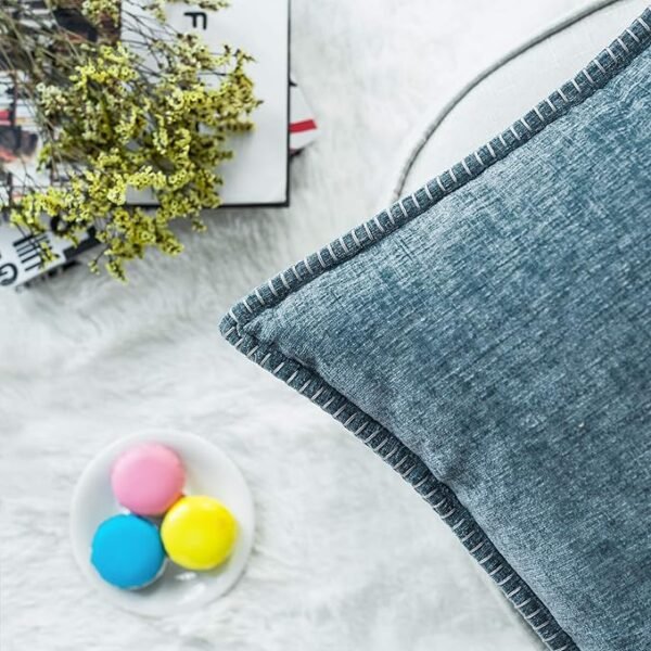 5 Throw Pillow Cases Pack of 2 Cotton Thread Stitching Edges