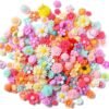 100PCS Flatback Resin Flower Charms Mini