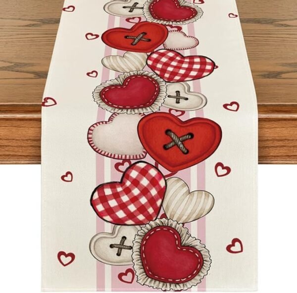 Artoid Mode Heart-Shaped Buttons Table Runner 13x72 Inch